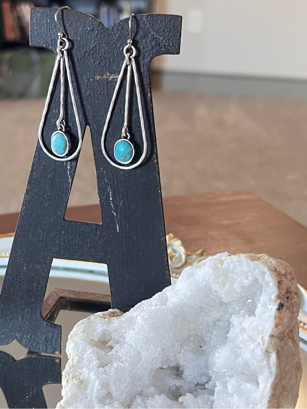 Turquoise Teardrop Dangle Earrings